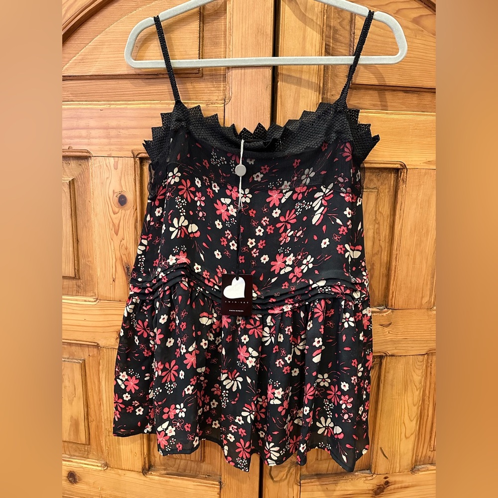 TWIN-SET ITALY (made in) SIMONS BARBIERI Loose Floral TANK with Lace NWT